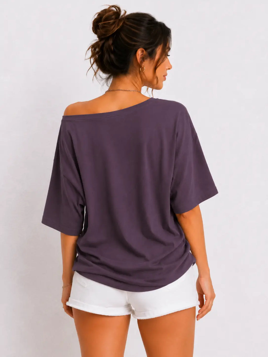 Already Within - Embroidery Oversized Tee - Deep Lavender