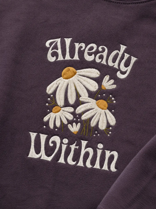 Already Within - Embroidery Oversized Tee - Deep Lavender