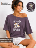 Already Within - Embroidery Oversized Tee - Deep Lavender