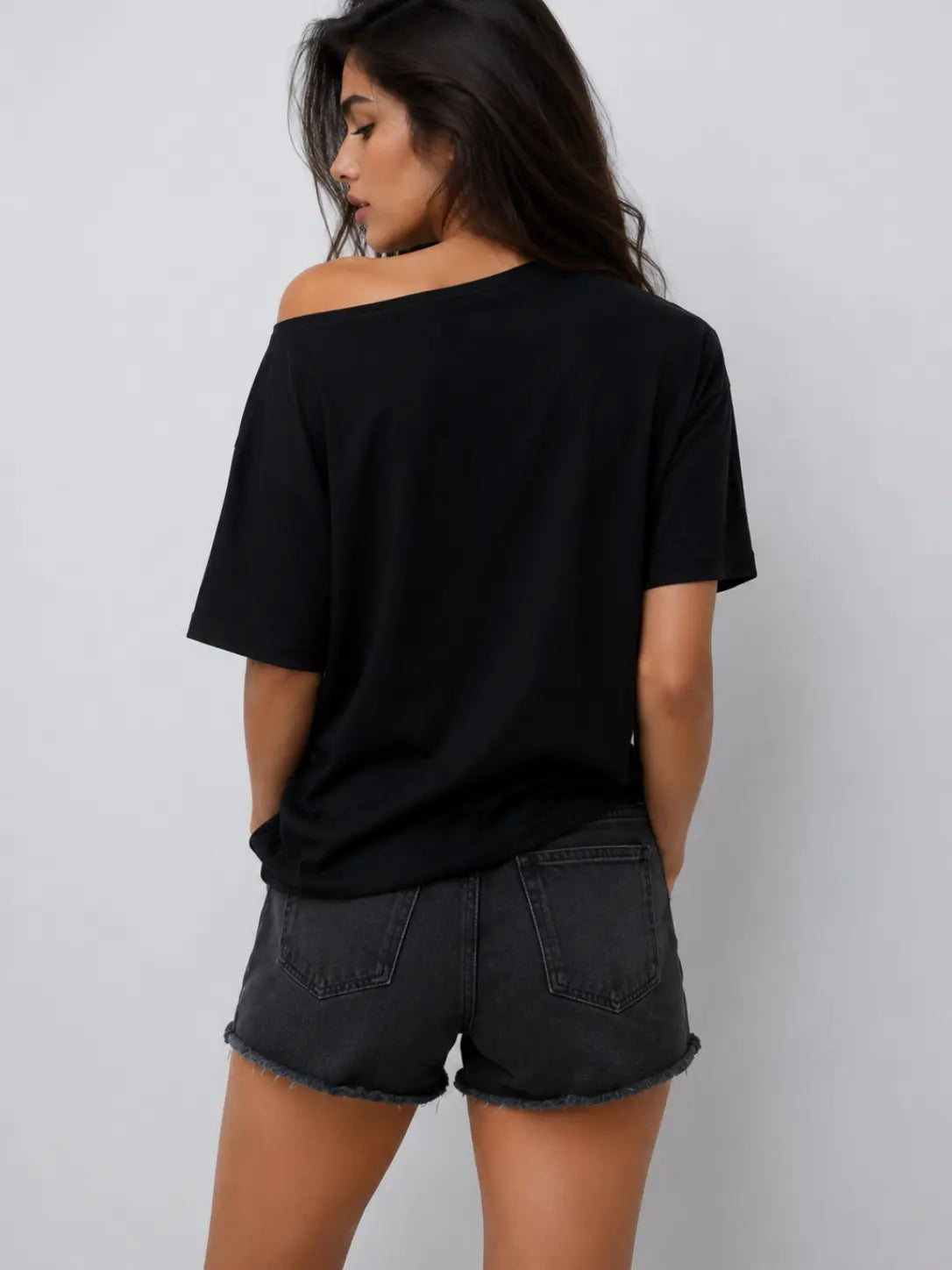 The Trust - Embroidery Oversize T-Shirt - Deep Black