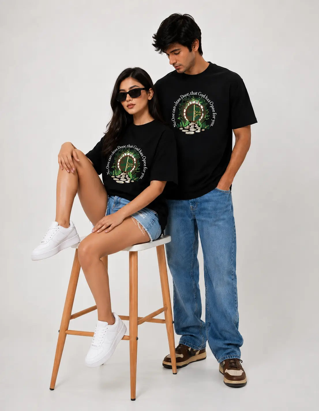 The Faith Door - Embroidered Oversized T-Shirt