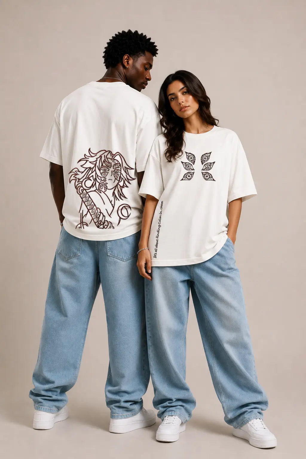 Demon Slayer Kokushibo - Calm in Chaos - Oversized T-Shirt
