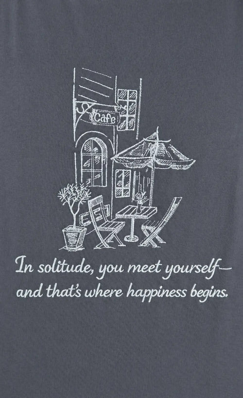 Solitude Café - Happiness Begins - Oversized T-Shirt